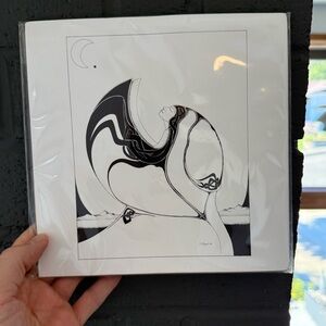 Steve Stegall “Moon Spirit”Abstract Black and White Art Print 8x8